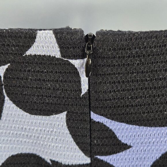 Ann Taylor Size 2 Blue Black Floral Pattern Pencil Skirt Lined Hidden Back Zip - Picture 6 of 11